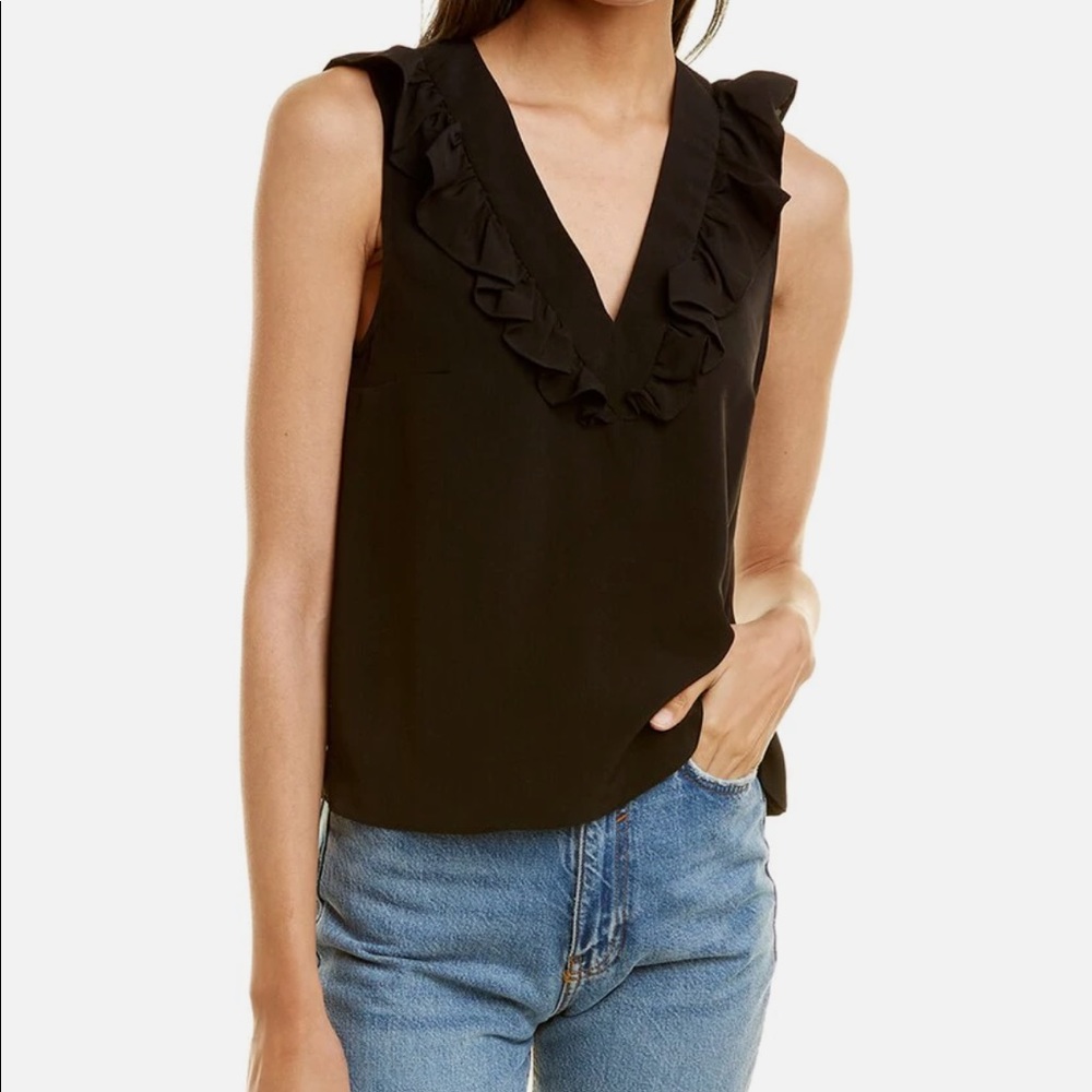 NWT French Connection Ruffle Vneck Top